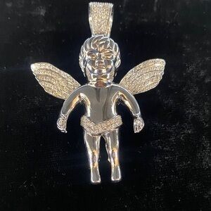 Silver Angel Pendant with Wings